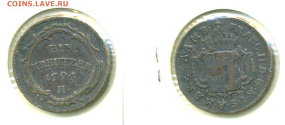 Передняя Австрия 1 крейцер, 1794 до 01.03 - Austria1kr1794