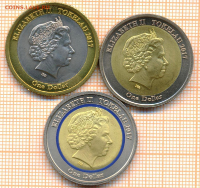 Токелау 3 монеты 2017 г., фикс 900 руб - Токелау1