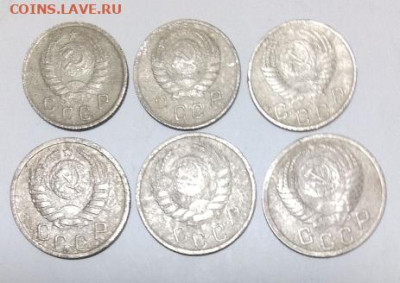 Погодовка СССР 6 монет: 10к,15к 1938,1941,1951 годы - 10,15к 1938,1941,1951 A Romannn