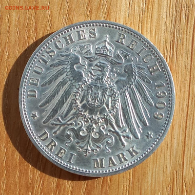 3 марки 1909 г., Вюртемберг, UNC, до 21.04. - 20230416_165449