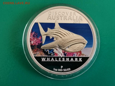 1 доллар 2012 Австралия - Китовая акула, Ag999, до 25.05 - ЯЯ Открой Акула-1