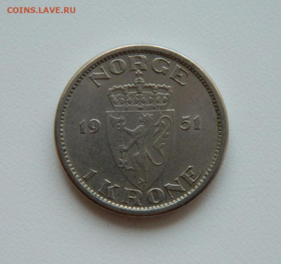 Норвегия 1 крона 1951 г. до 02.08.23 - DSCN3626.JPG