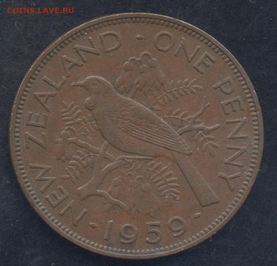 Новая Зеландия пеннии 1959 г.15.08.2023 г. 22 -00 МСК. - Пенни 1959