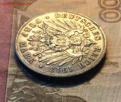 5 марок 1913 г. Германская Империя.Пруссия Мундир 20.08 - 95