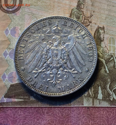 3 марки 1909 г Саксония, Германия.Фридрих Август - 25