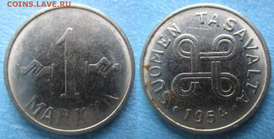 Финляндия 1 марка 1954 до 20-10-23 в 22:00 - Финляндия 1 марка 1954    200-к94-11393