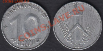 Германия 10 пфеннигов 1953 до 04.01.2012 21-30 - Германия 10 пфеннигов 1953