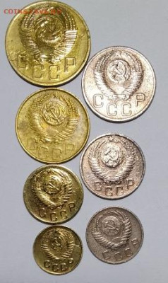 Погодовка СССР: 1953-7монет:1,2,3,5,10,15,20коп Фикс - 1953-7 монет А Дух