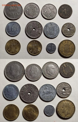 12 монет Испания с 1937 г. без повторов - f1