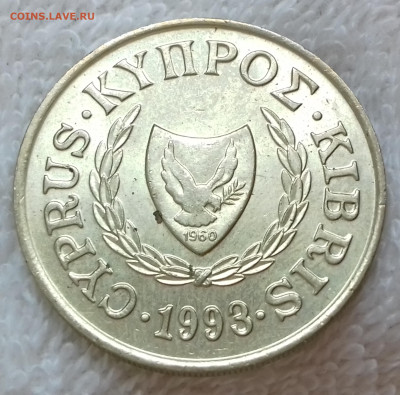 Кипр 20 центов 1993 до 18.01 22:00 - Кипр 20 центов 1993 20220628_124238