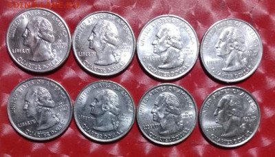 США: Квотеры-штаты 8 монет, все двор D, Фикс - Квотеры-штаты 8шт А 20.10.23