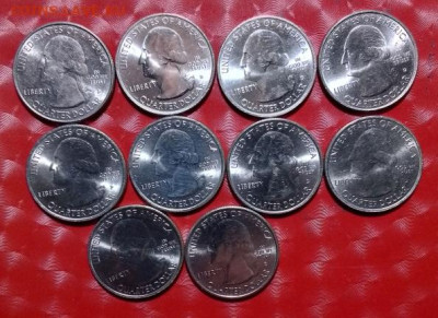 США 20 монет: Квотеры-штаты 10шт + Квотеры-Парки 10шт Фикс - США  Квотеры-Парки 10шт А 25.10.23