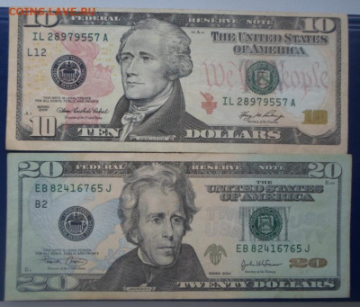 Боны 10 и 20 $ США на монеты США - доллар (1)