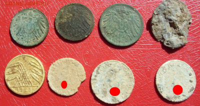 32 монеты копанина Германия. 19-20 век. - 8 монет Германии копанина - 2-1