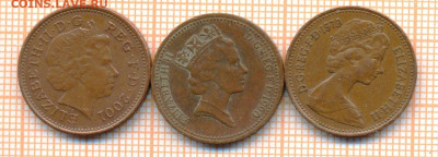 Великобритания 1 пенни 1979,1990,2001 г., до 19.03.2024 г. в - Великобр 3 моне 356