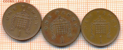 Великобритания 1 пенни 1979,1990,2001 г., до 19.03.2024 г. в - Великобр 3 моне 356а