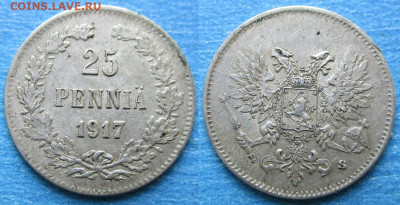 Финляндия 25 пенни 1917 до 26-03-24 в 22:00 - Финляндия 25 пенни 1917    214-К108-7964