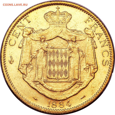 Рассказ об истории денежного обращения княжества Монако - 100 франков 1884