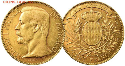 Рассказ об истории денежного обращения княжества Монако - 100 франков