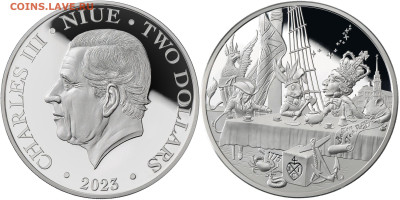 Монеты с Корабликами - 2023 2 доллара Чаепитие Алисы