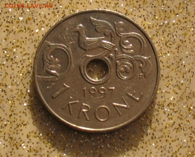 Норвегия 1 крона 1997 до 16.04.24г. 22.0ч. - норг1