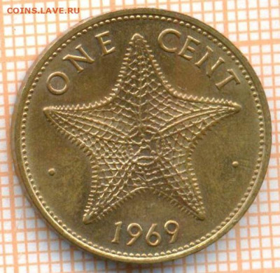 Багамы 1 цент 1969 г., до 25.04.2024 г. в 22.00 по Москве - Багамы 1 цент 1969 705