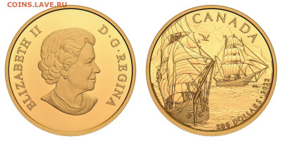 Монеты с Корабликами - 2022 200 долларов Бригантина