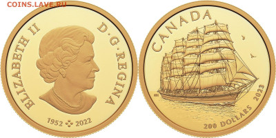 Монеты с Корабликами - 2023 200 долларов Парусник