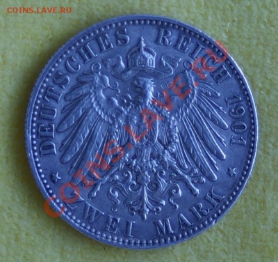 2 марки 1901  . 200 лет Пруссия В патине Оценка - 2m19012